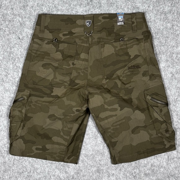 Kuhl Ambush Cargo Shorts Mens 30x11 Green Camo Outdoor Hiking Casual Pockets New - Picture 10 of 14